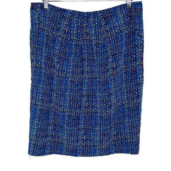 Ellen Tracy Women’s Skirt Size 12 Blue Red Black Pencil Work Career - Picture 3 of 9